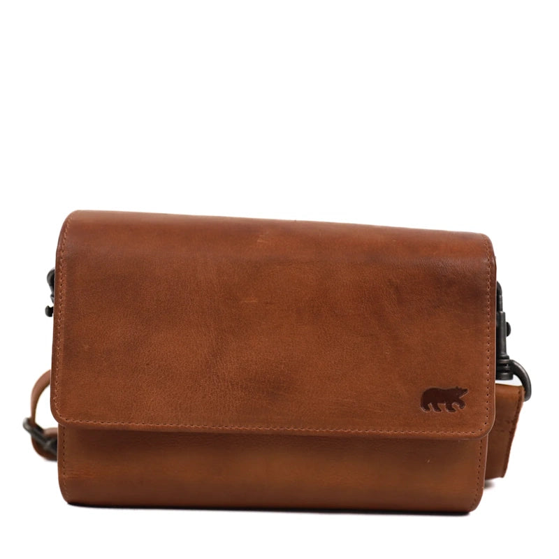 Bear Design Clutch/schoudertasje Elly Cognac