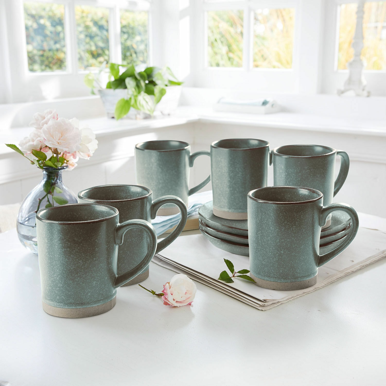 Tasse 6er Set Biarré türkis/braun