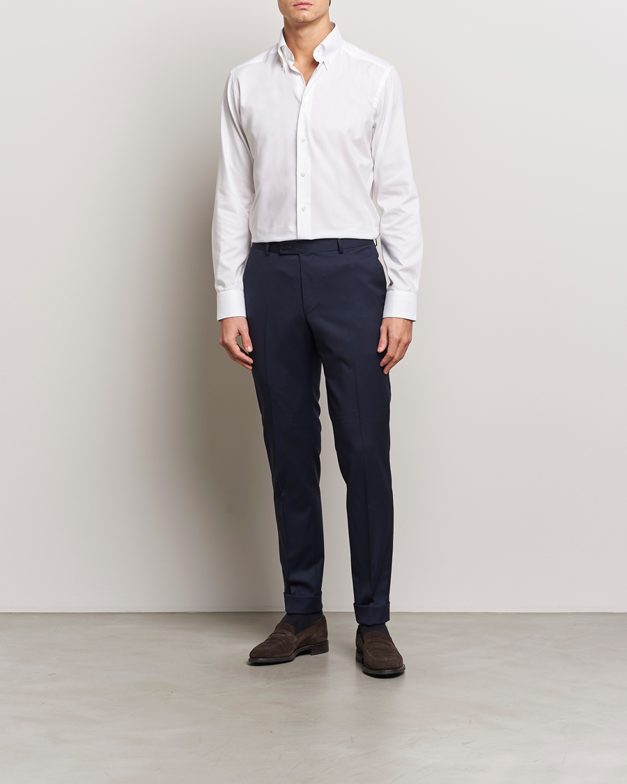 Eton Slim Fit Wrinkle Free Oxford Shirt White