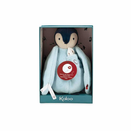 Peluche à bisous manchot   Bleu        20 cm   de               Kaloo