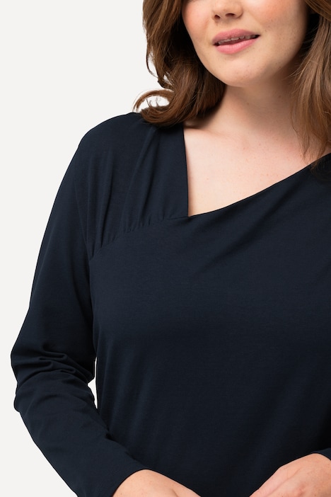 Shirt, Wickeloptik, V-Ausschnitt, Langarm, Biobaumwolle