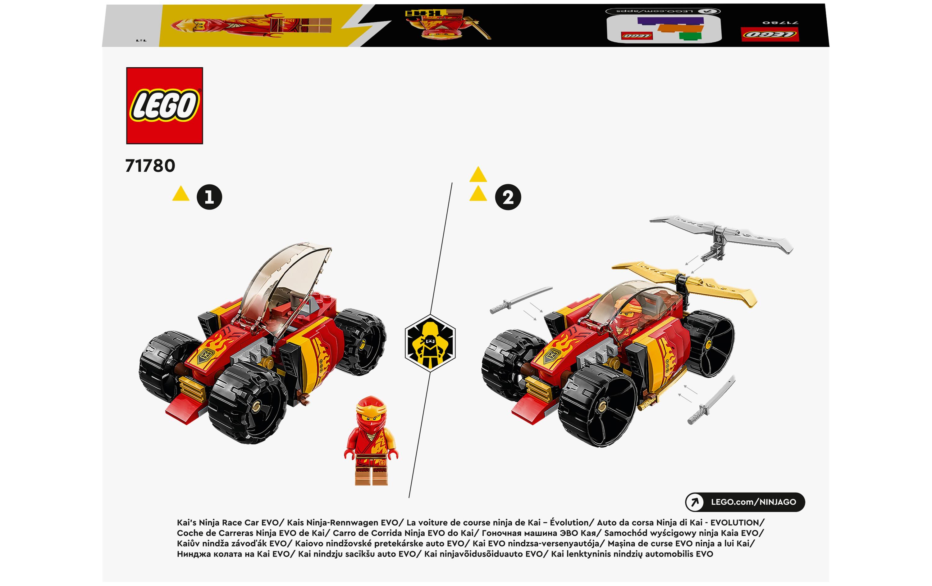 Ninjago Kais Ninja-Rennwagen EVO 71780Bauset mit Spielzeugflitzer