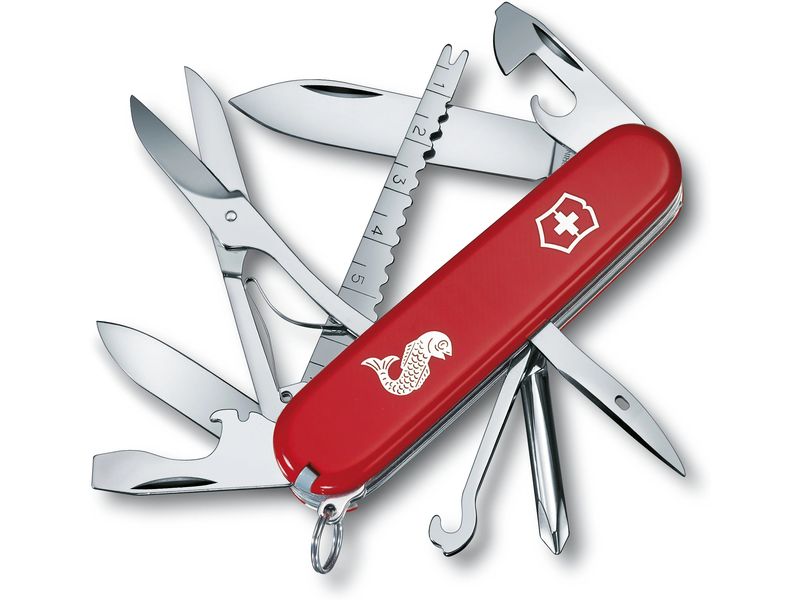 Victorinox Taschenmesser Fisherman, 91 mm, Rot Taschenmesser mit 18 Funktionen