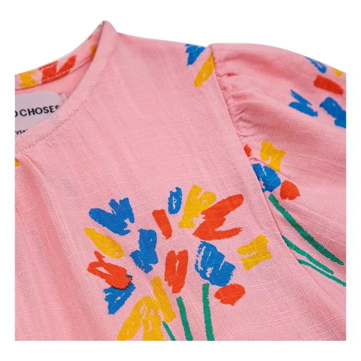 Bobo Choses Robe Manches Ballon Feux d'Artifices | Rose