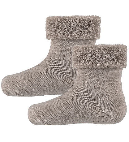 Minymo Socken - 2er-Pack - Terry - Light Taupe