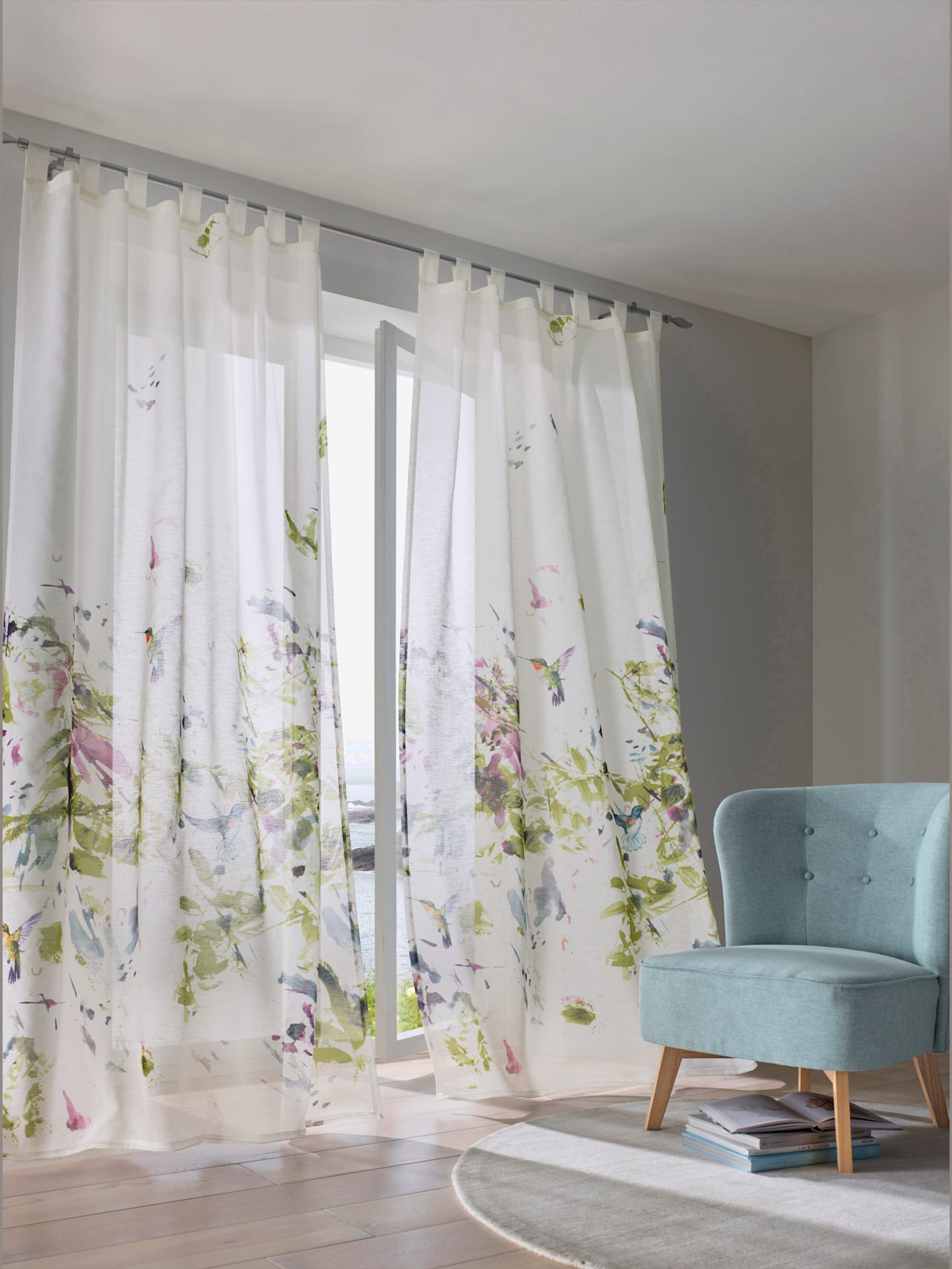 Store décoratif, motif colibri