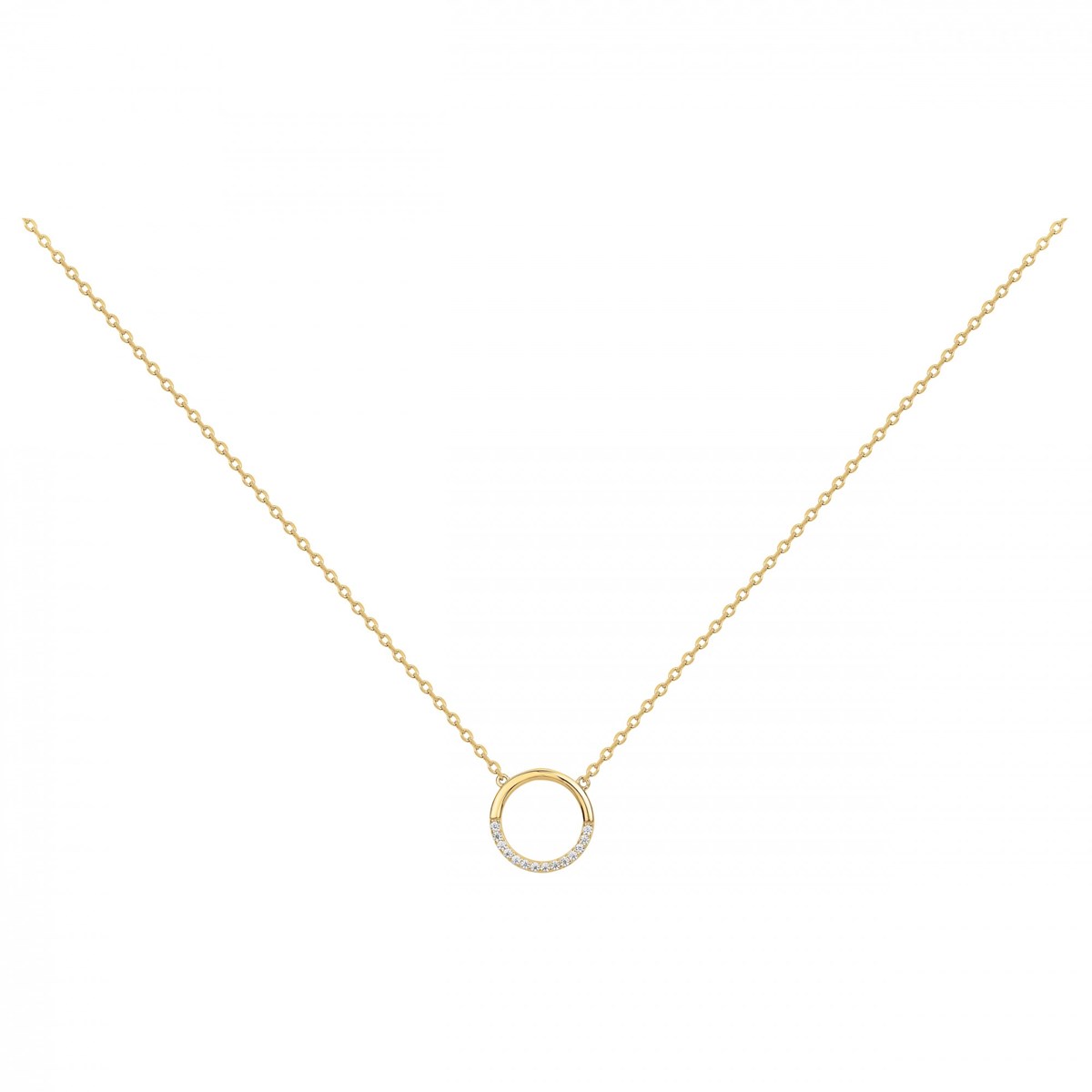 Collier en Plaqué Or avec oxyde de zirconium blanc