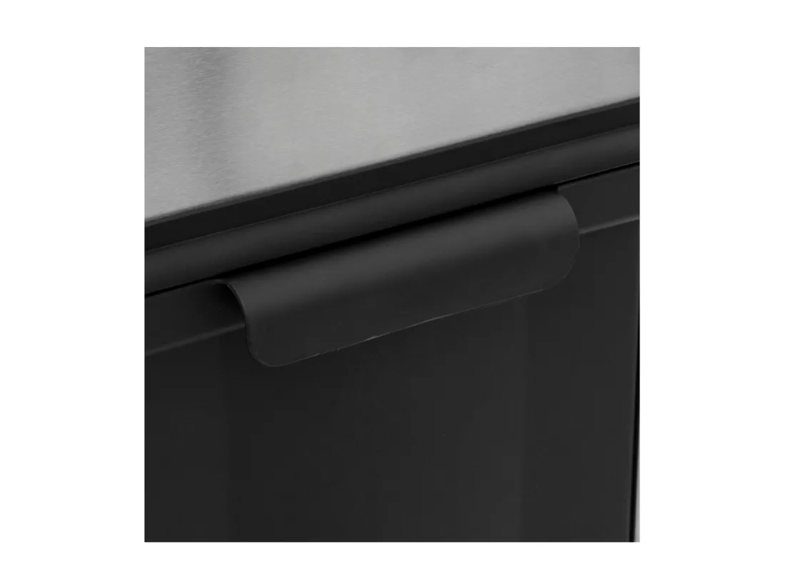 Poubelle Colonne de Tri sélectif en Inox 2 bacs 20L + 14L