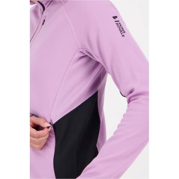Veste polaire MONS ROYALE MONS ROYAL WMNS APPROACH MERINO GRIDLOCK HOOD ORCHID / BLACK