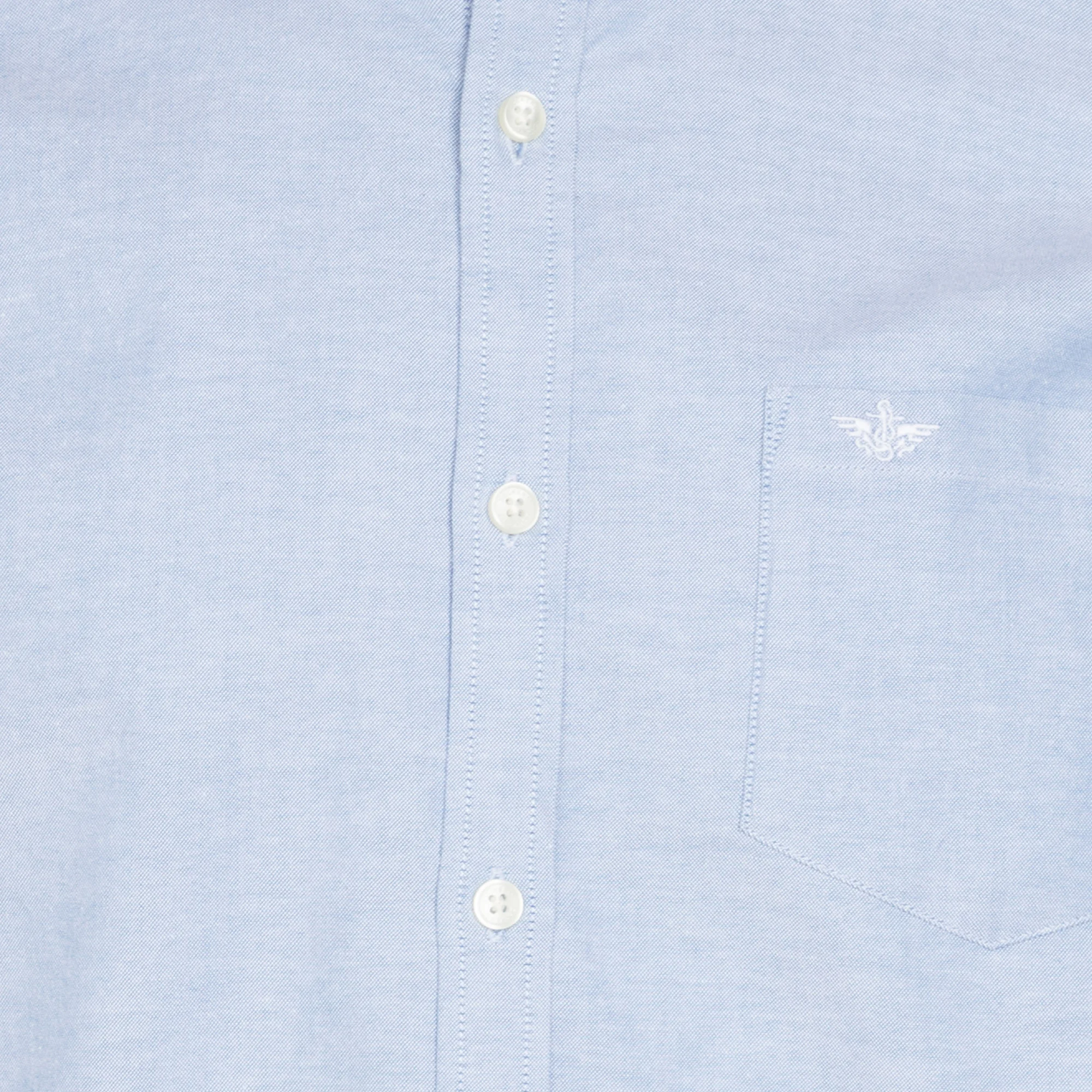 Chemise col américain regular fit en coton mélangé | Bleu
