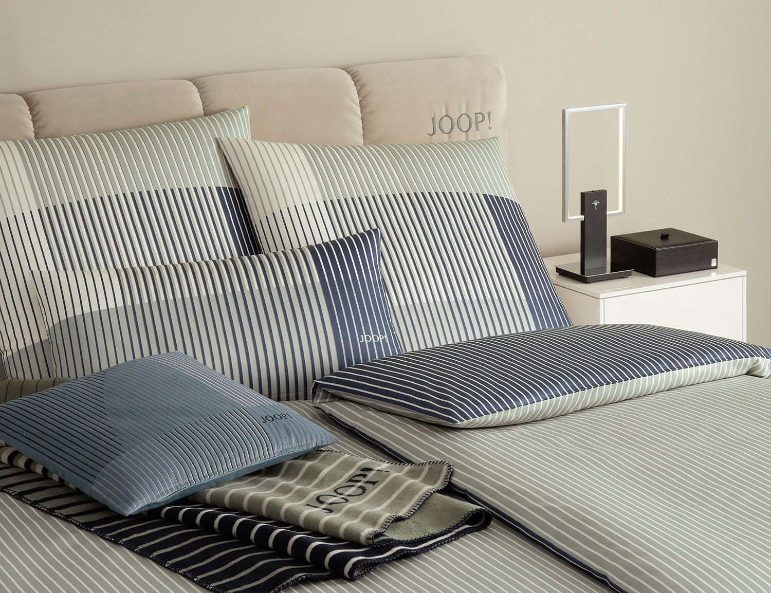JOOP! Satin Bettwäsche Divided gestreift