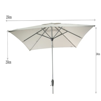 Parasol Ibiza Wit Vierkant Ø250 cm