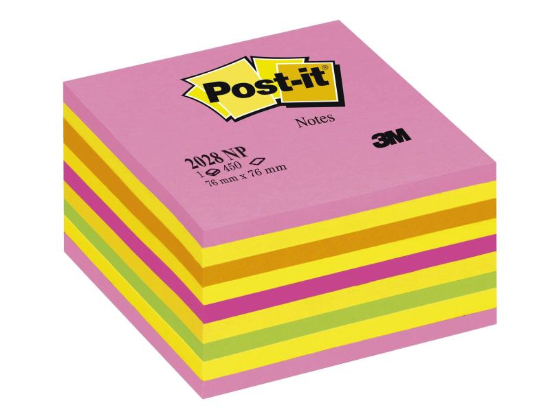 Post-it Notizzettel Post-it 7,6 x 7,6 cm Würfel Farbig Ein Block à 450 Blatt