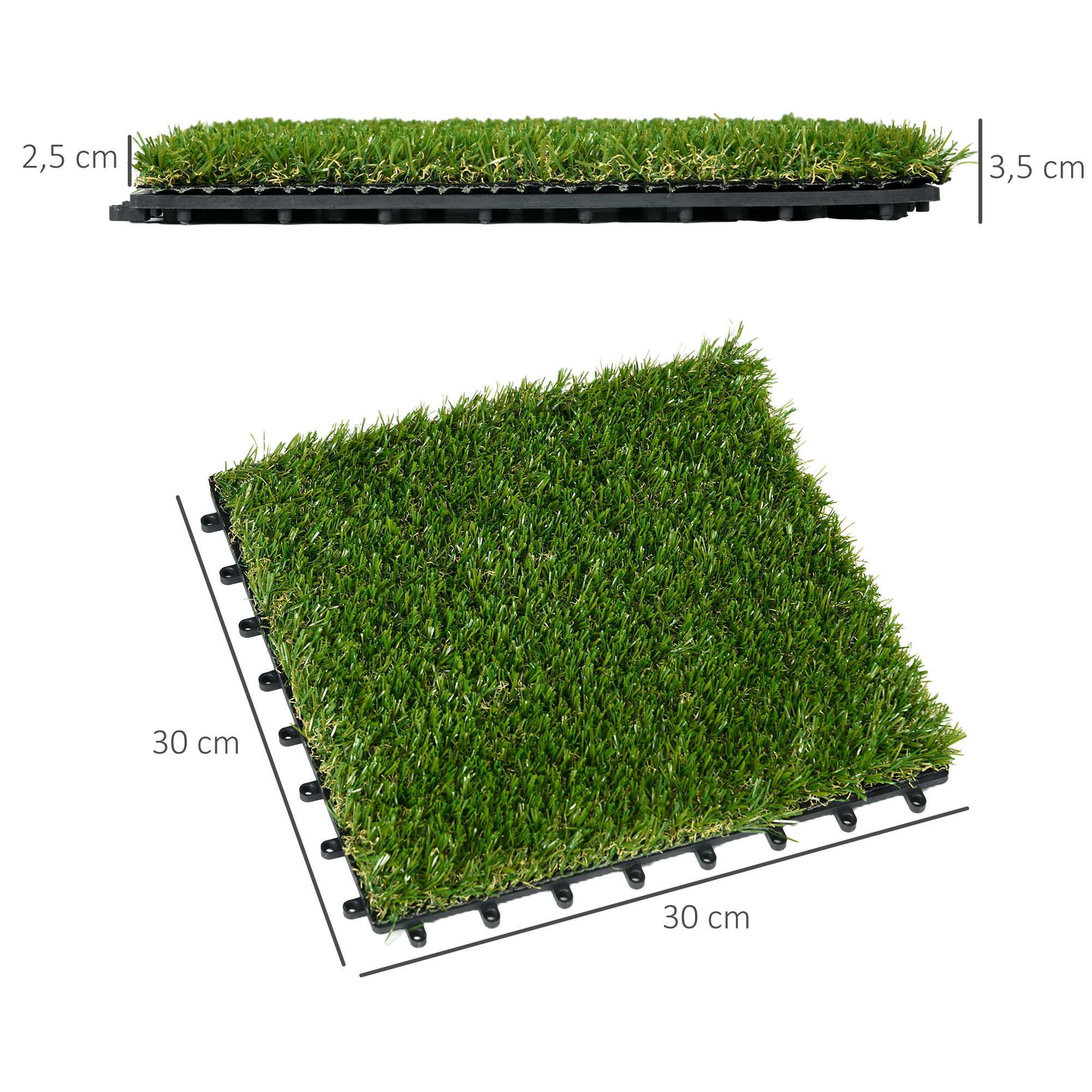 Grama artificial verde-escura Outsunny