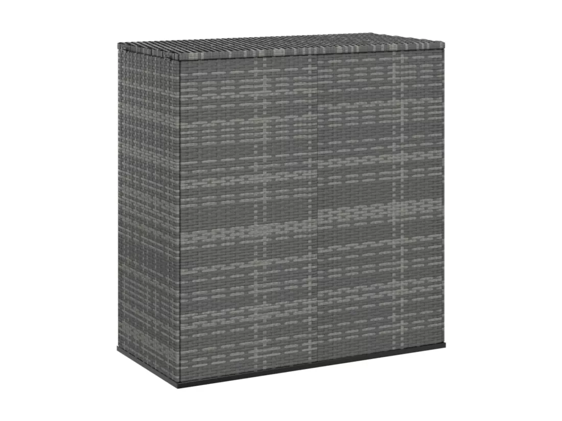 Boîte à coussins de jardin Résine tressée 100x49x103,5 cm Gris