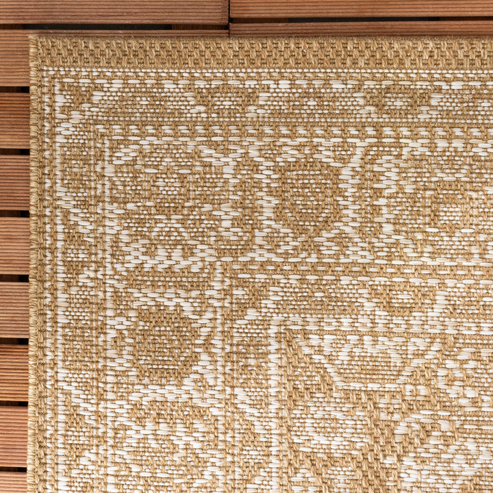 Jute buitenkleed - Daisy Medaillon Wit