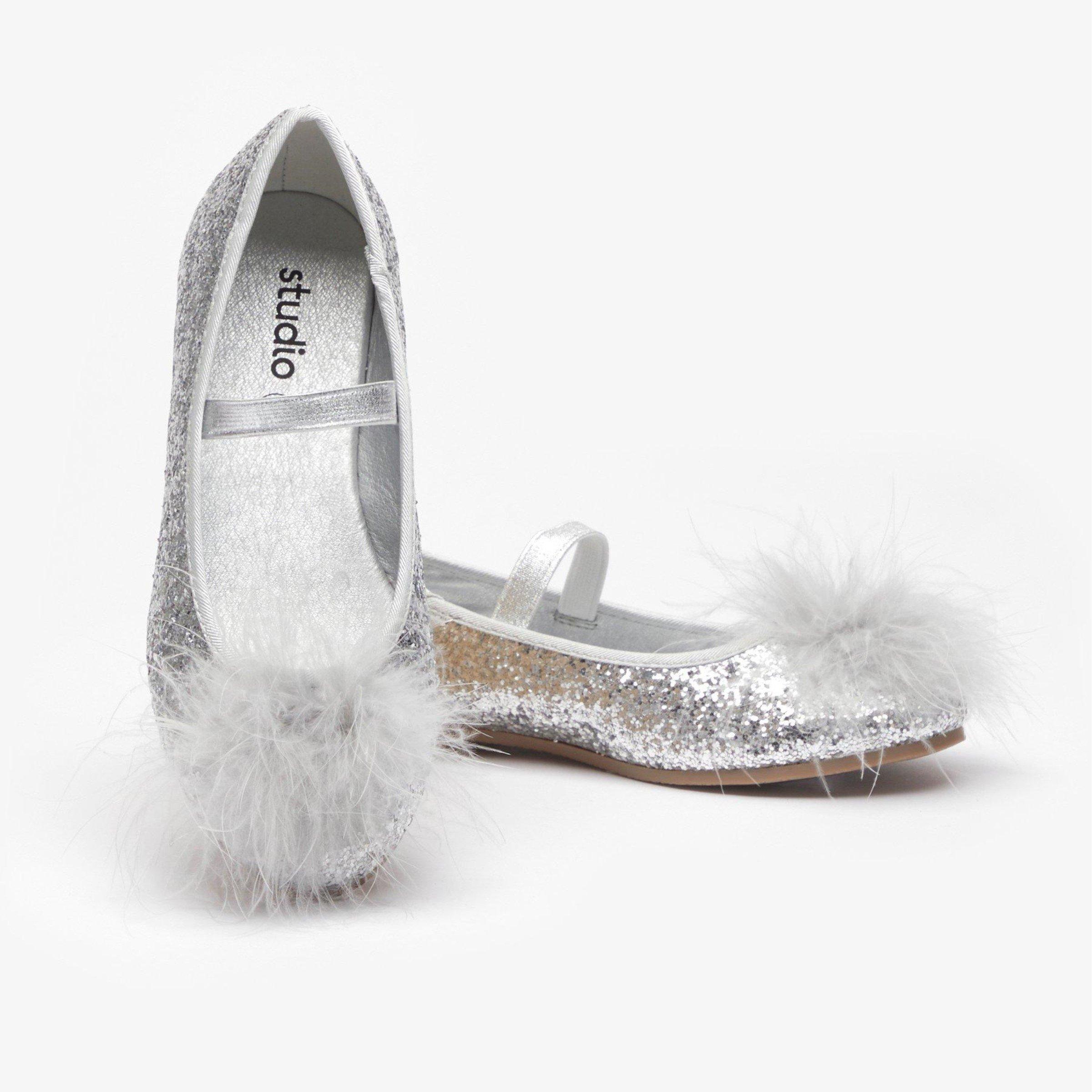 Be You Girls Sequin Feather Shoes