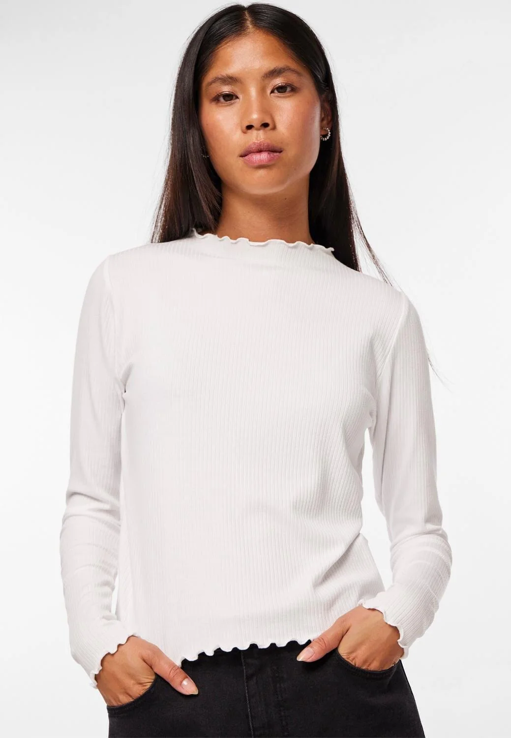 Pieces Pcnicca Ls Top 4073266 bright white