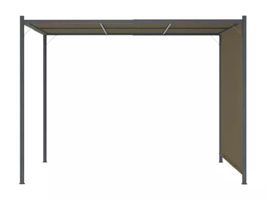 Pergola de jardin avec auvent rétractable 3x3 m Taupe 180 g-m²