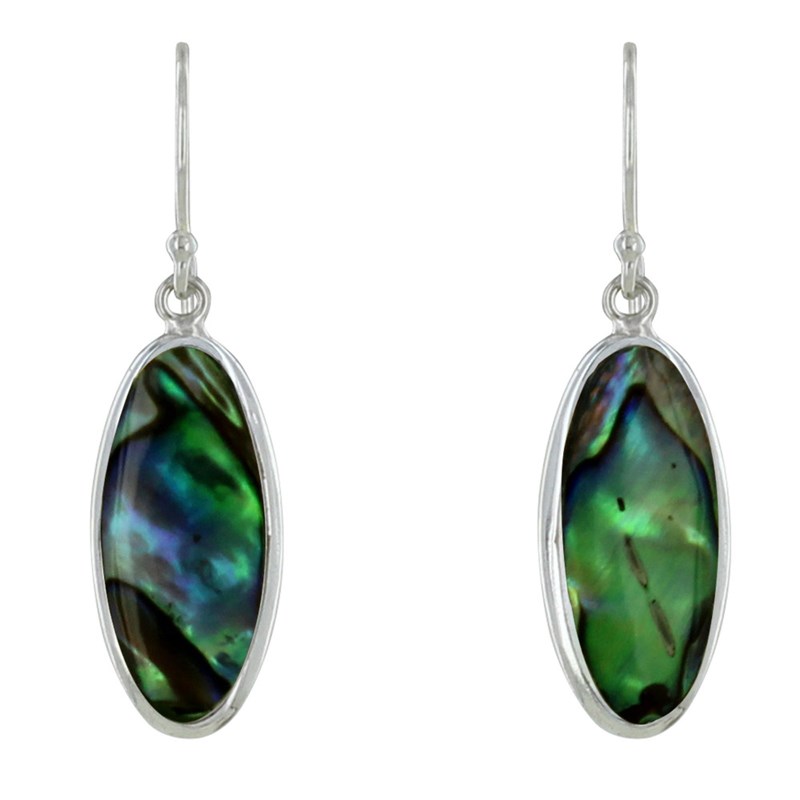 Boucles d'Oreilles Argent Amande Nacre Abalone