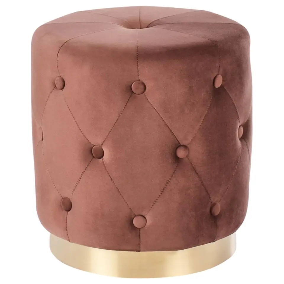 CARROLLTON - Poef - Bruin - 40 cm - Fluweel