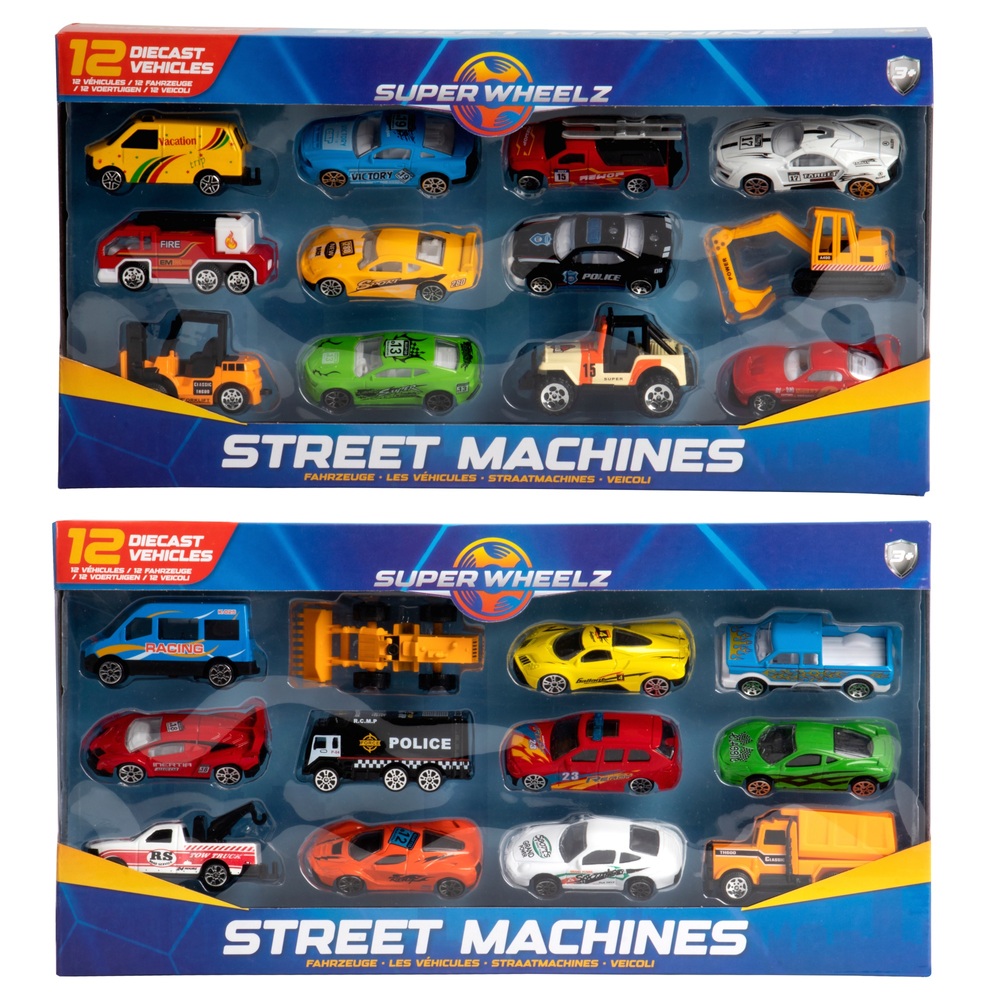 Super Wheelz Street Machines Diecast-Fahrzeuge, 12er-Packung, Sortiment