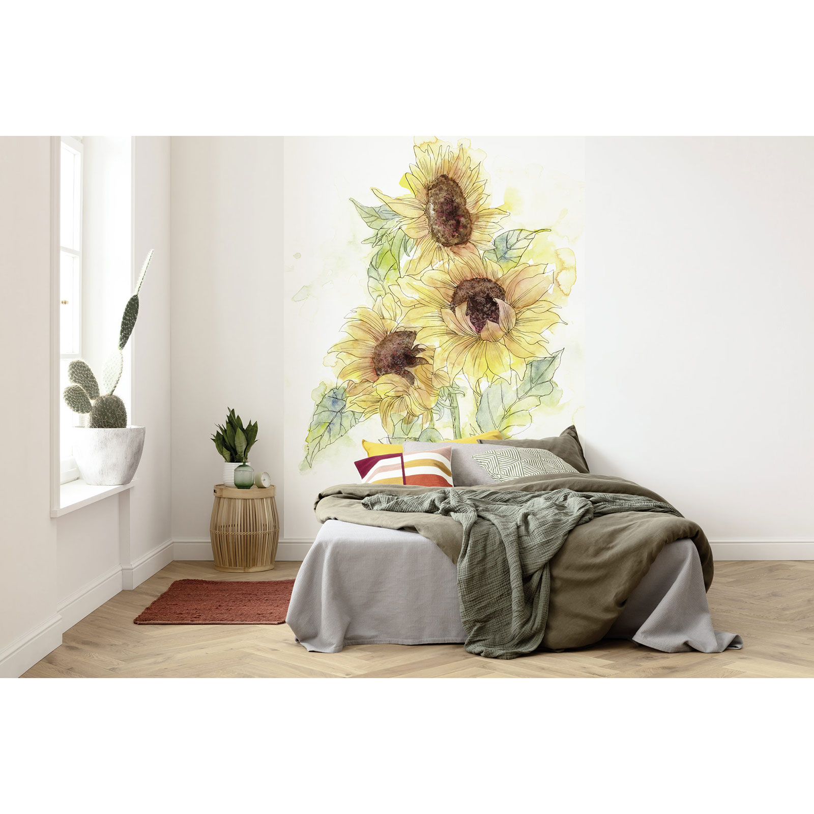 Vlies-Fototapete GIRASOL - gelb-grün - 200x250 cm