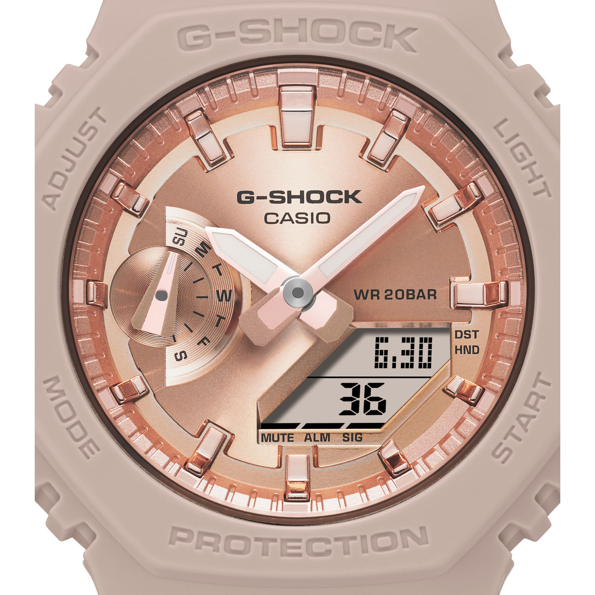 Montre CASIO G-SHOCK femme bracelet résine rose pale
