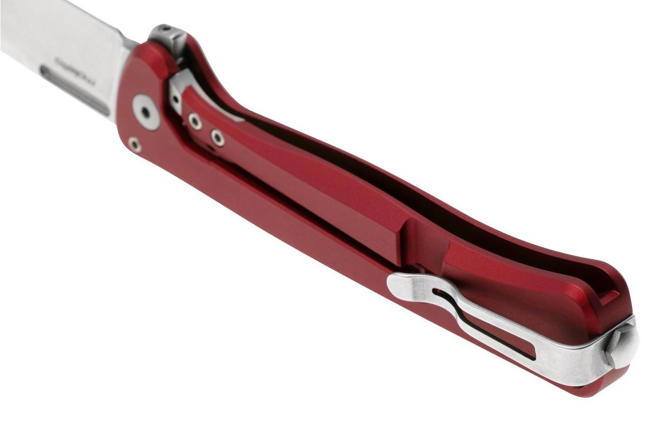 LionSteel Skinny Solid SK01A RS Red Aluminium Black Canvas Micarta inlay, Stonewashed zakmes, Molletta design