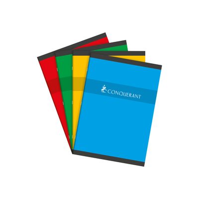 Conquérant Sept - Cahier polypro A4 (21x29,7cm) - 192 pages - grands carreaux (Seyes) - disponible dans différentes couleurs