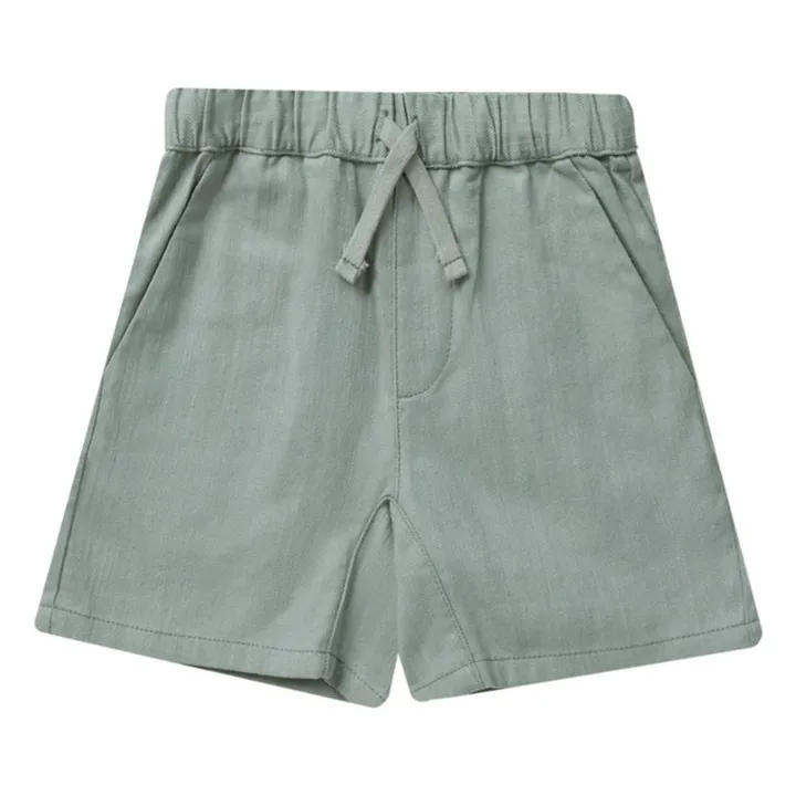 Rylee + Cru Bermuda Sergé Coton | Vert d'eau