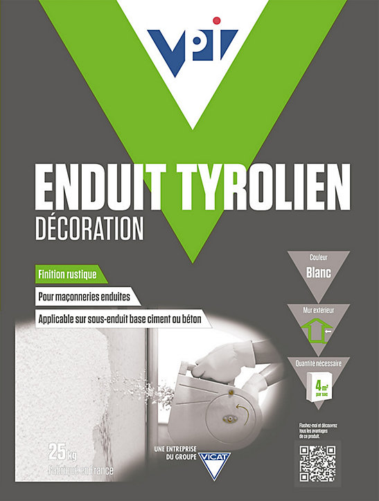 Enduit tyrolien à la chaux Euromix ton pierre