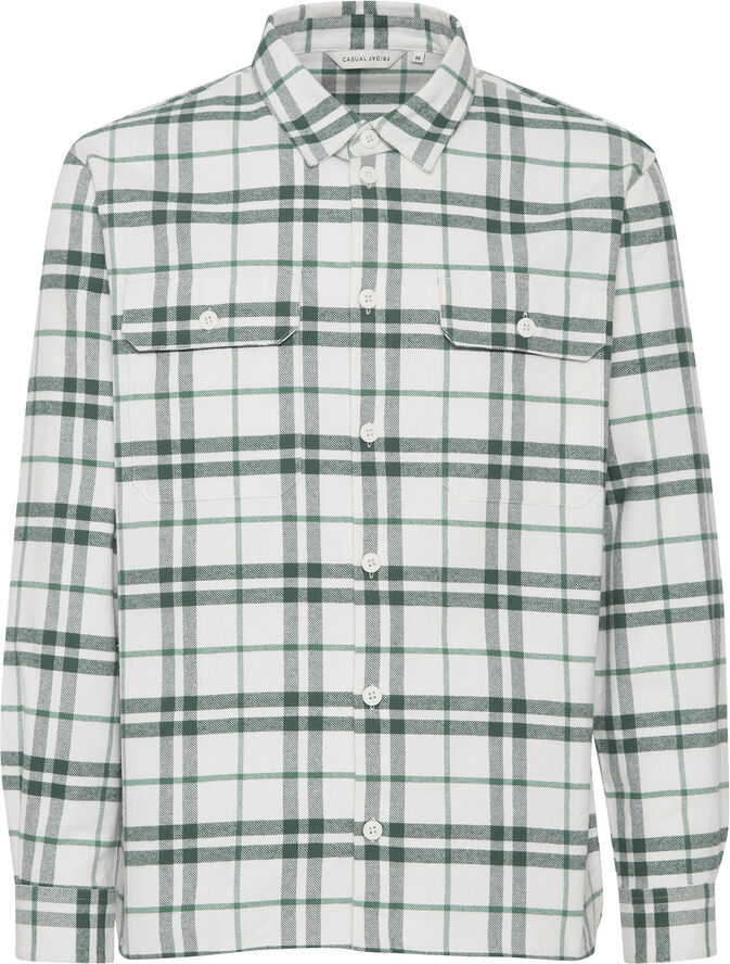 Casual Friday CFAUGUSTO checked overshirt Trekking green