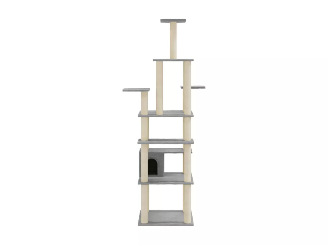 Arbre à chat avec griffoirs en sisal Gris clair 183 cm