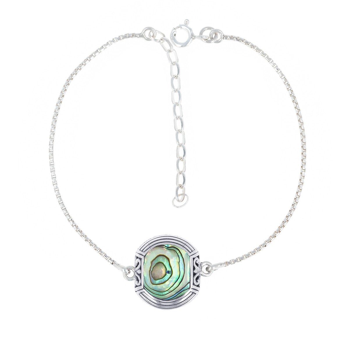 Bracelet Ethnique en Nacre Abalone et Argent 925 | Aden Bijoux