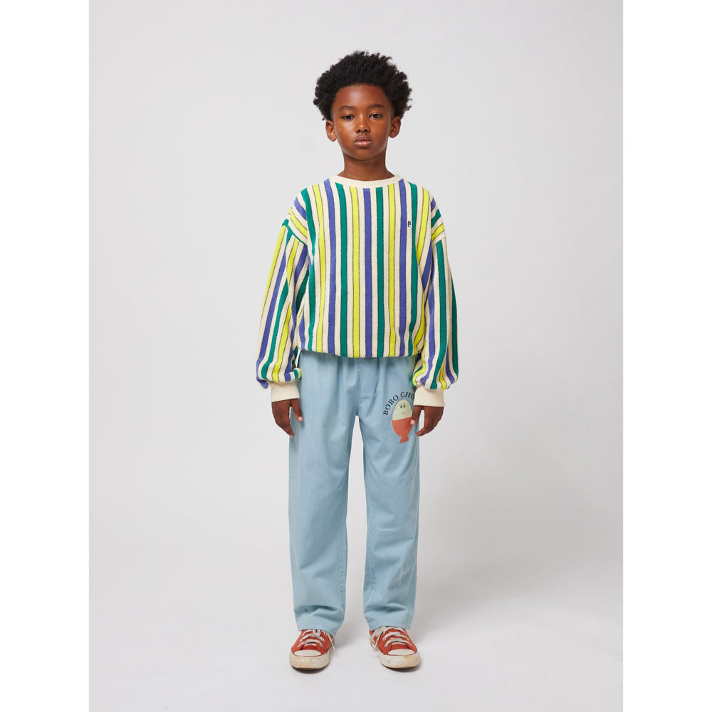 Køb Bobo Choses Offwhite Multicolor Stripes Terry Cloth Sweatshirt