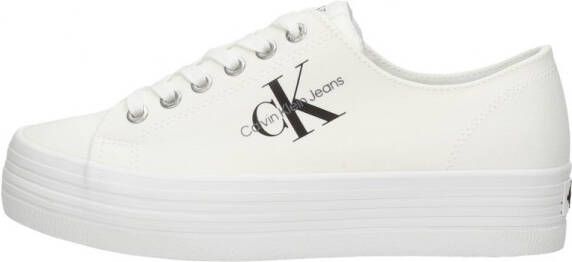Calvin Klein Vulcanized Flatform Laceup Lage sneakers Dames Wit