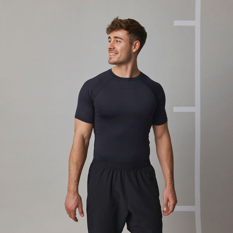 Funktionsshirt Herren aus recyceltem Polyester Schwarz