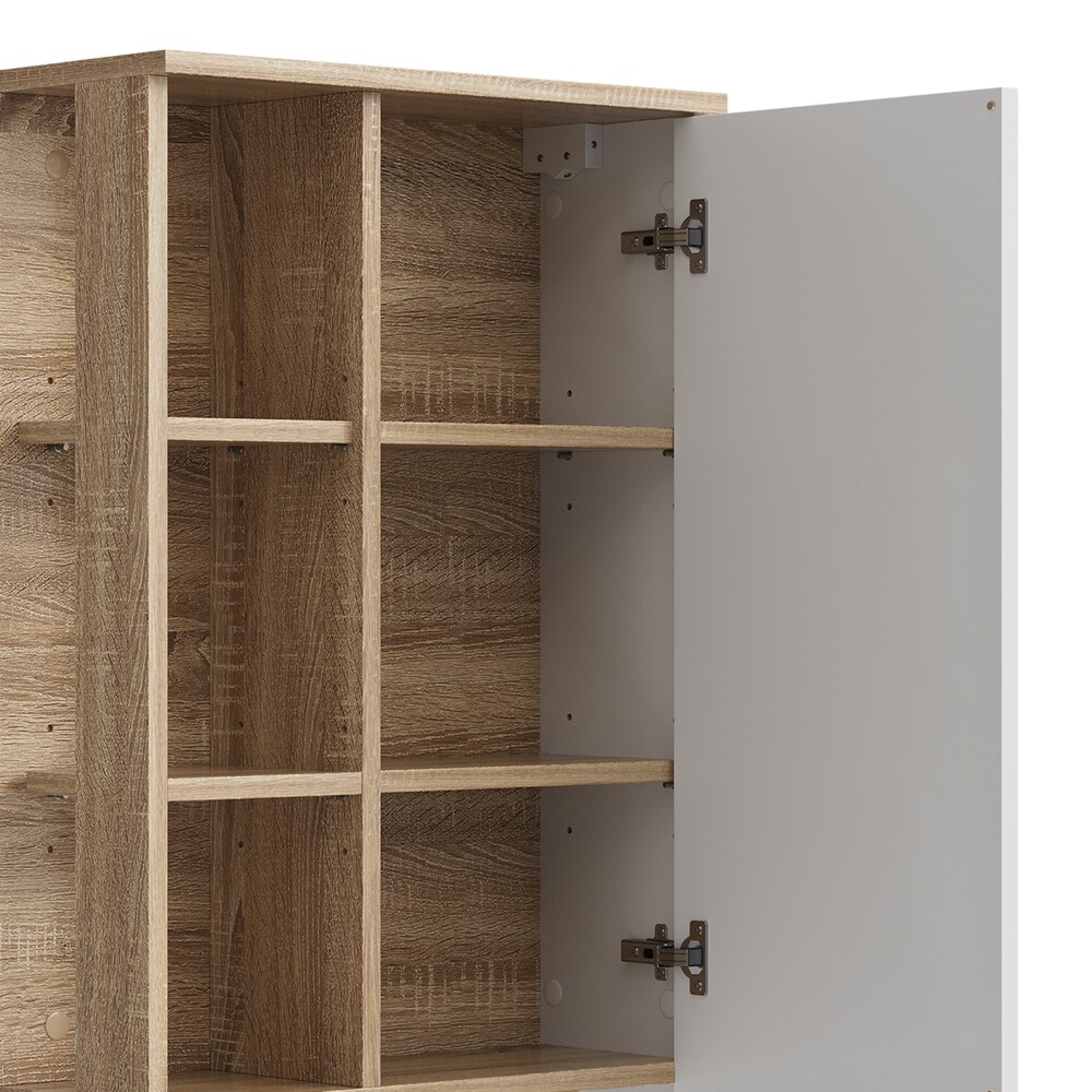 Vicco Hängeschrank Karen 50 x 75 cm, Sonoma Weiß, Badschrank, schmal, Badezimmer, modern