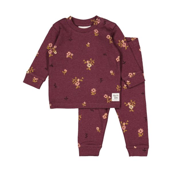 Feetje Bonnie Bouquet Pyjama - Maat 56 - Wijn Melange