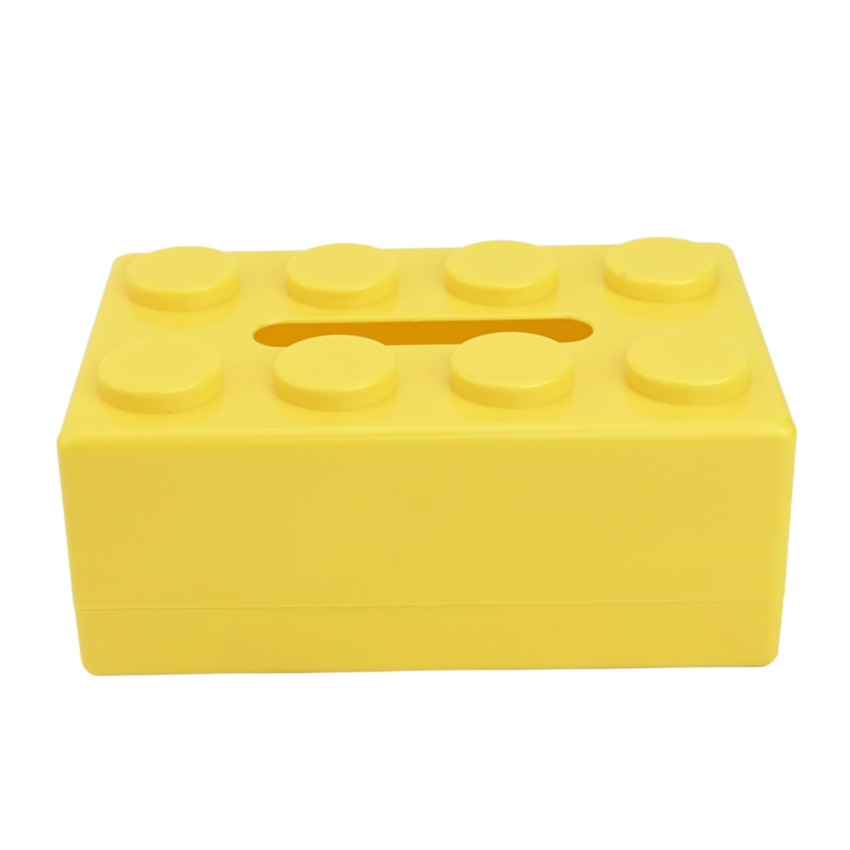 (20x8cm) Klemmbaustein Taschentuch Spender Nastuch Dispenser Kosmetik Tuch Aufbewahrungs Box mit Selbstklebender Wand Halterung - Gelb
