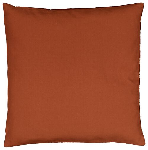 housse de coussin 50x50 terracotta velours avec rayures