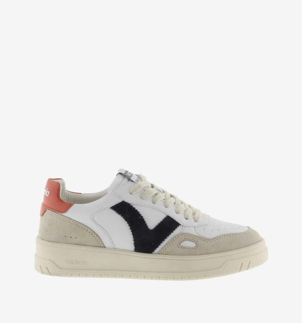 SEUL EFFET CUIR & CUIR FENDU Baskets unisexes semelles beiges NARANJA