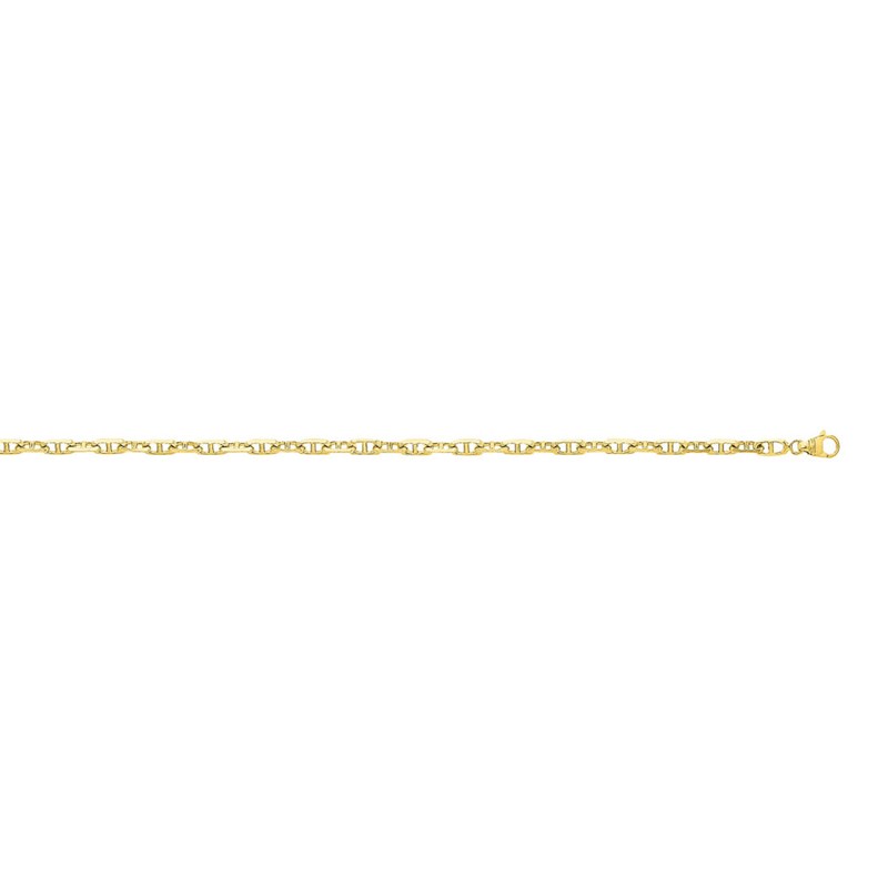 Bracelet Mixte 18 cm - Forçat Marine - Or 18 Carats - Largeur 4.5 mm