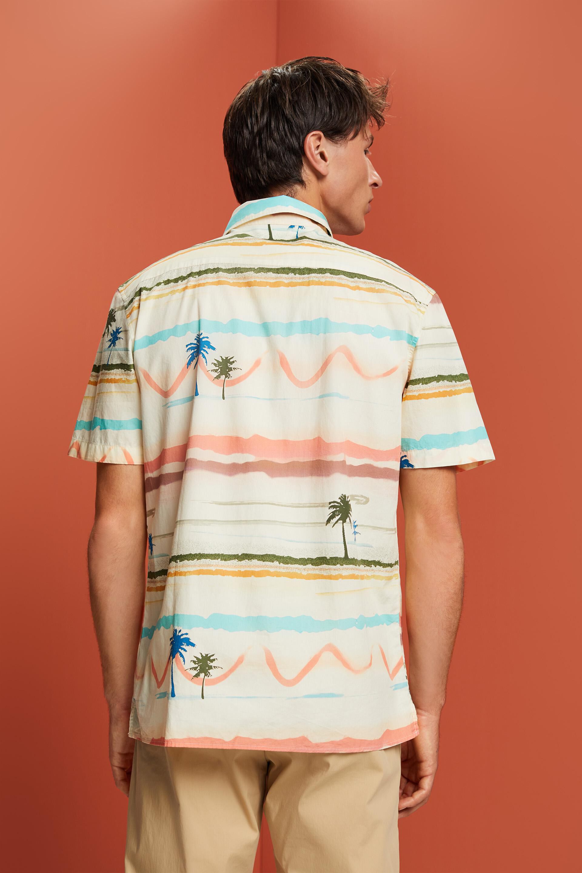 Chemise à manches courtes animée d’un motif, 100 % coton