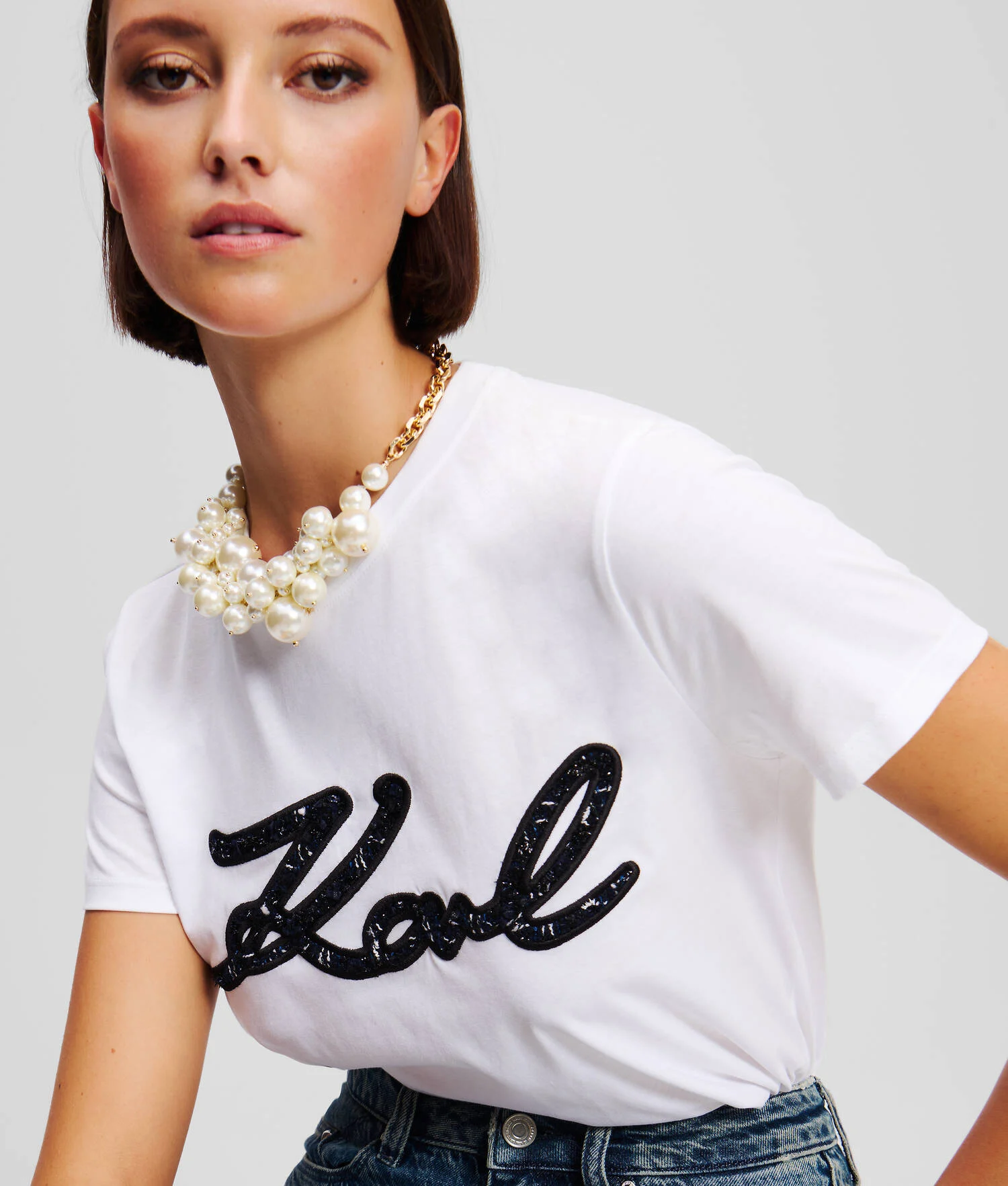 COLLIER RAS DU COU EN PERLES K/SIGNATURE - Or
