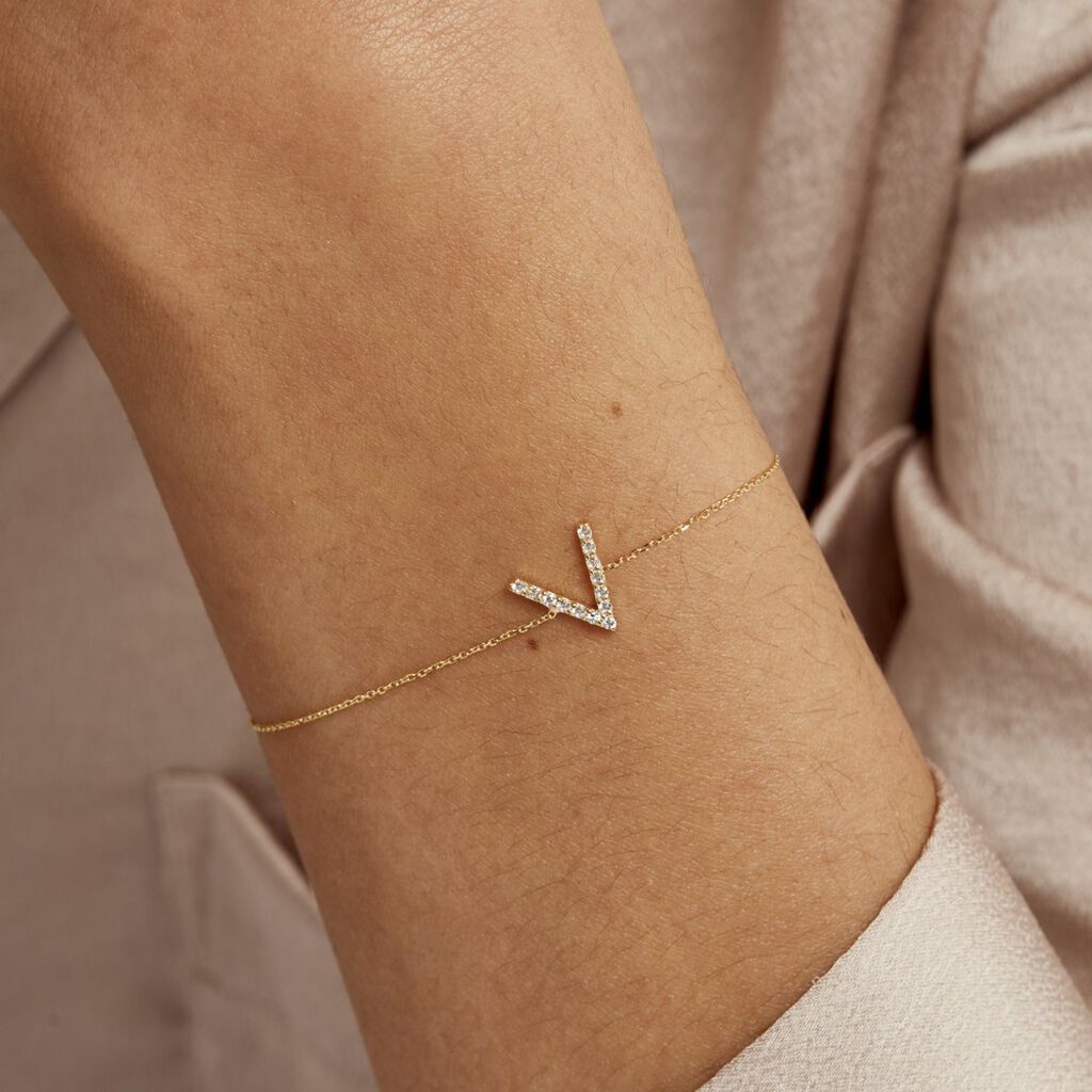 Bracelet Celene Or Jaune Oxyde De Zirconium