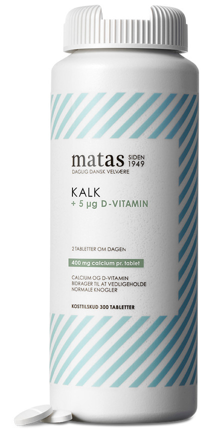 Matas Striber Kalk 400 mg + D-vitamin 5 µg 300 tabl.