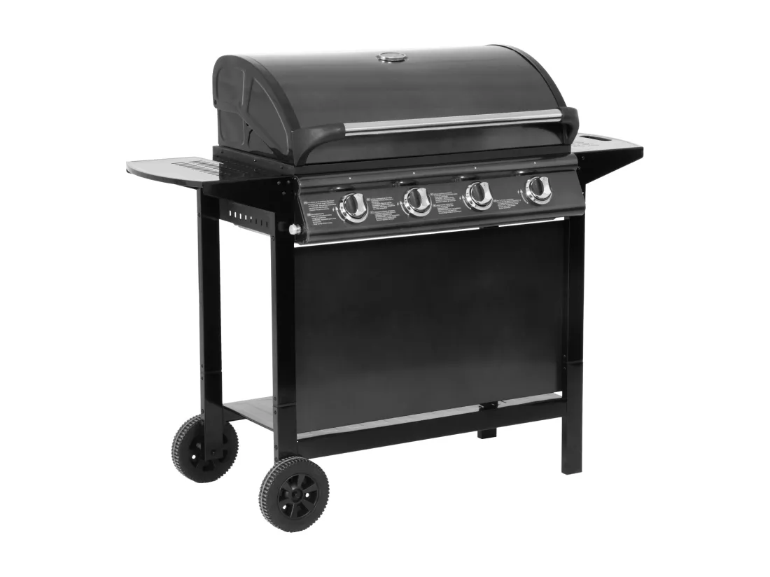 Barbecue au gaz RENO - 4 brûleurs avec thermomètre 14kW - HAPPY GARDEN