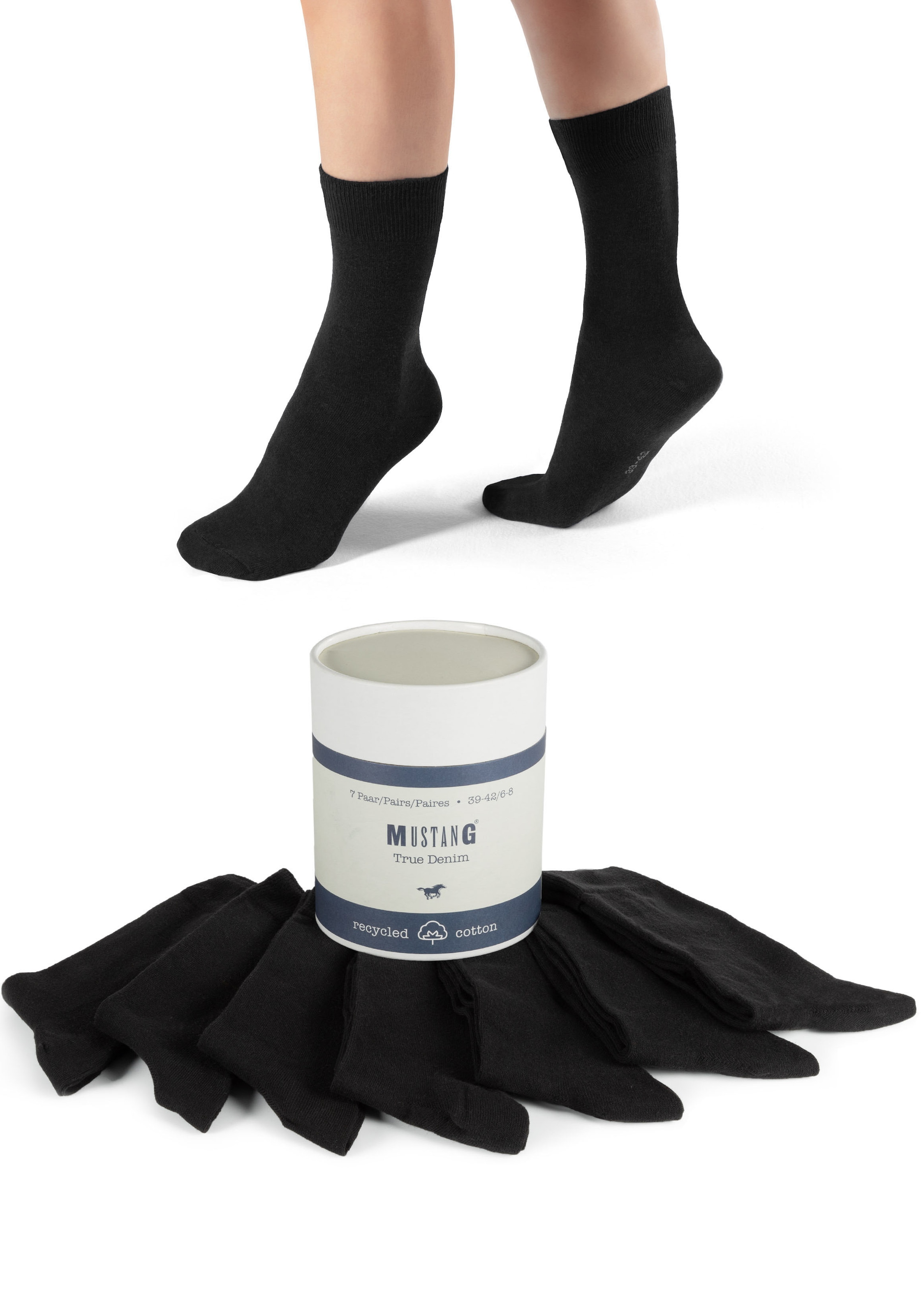 MUSTANG Socken »casual« 7 Paar tlg. mit weichen Zehennähten